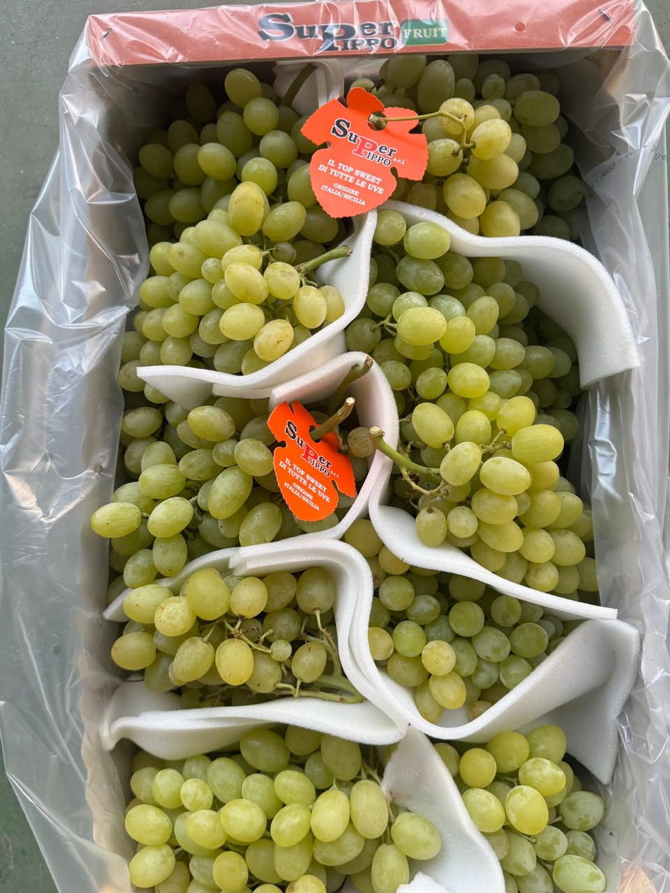 عنب أخضر معبأ